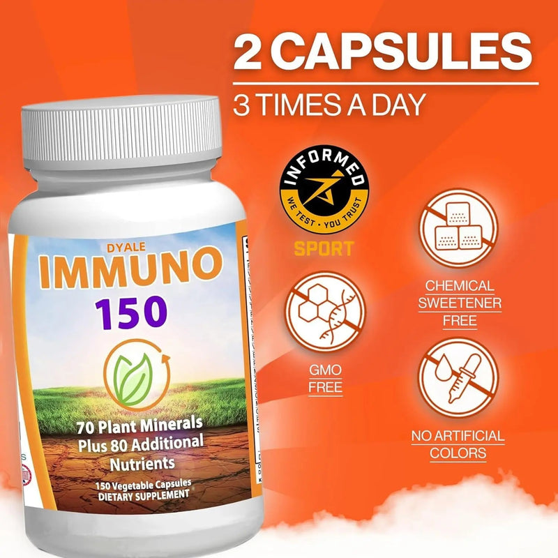 5 BOTTLES IMMUNO 150 THE ULTIMATE MULTI VITAMIN, IMMUNE BOOSTER. 150 CAPSULES