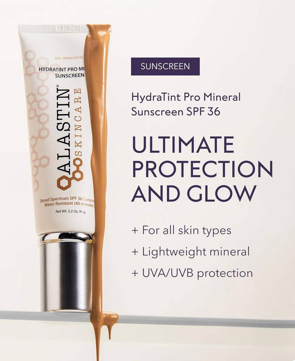 ALASTIN - 2 Pack- HydraTint Pro Mineral Sunscreen SPF 36 – Tinted Sunblock 3.2oz