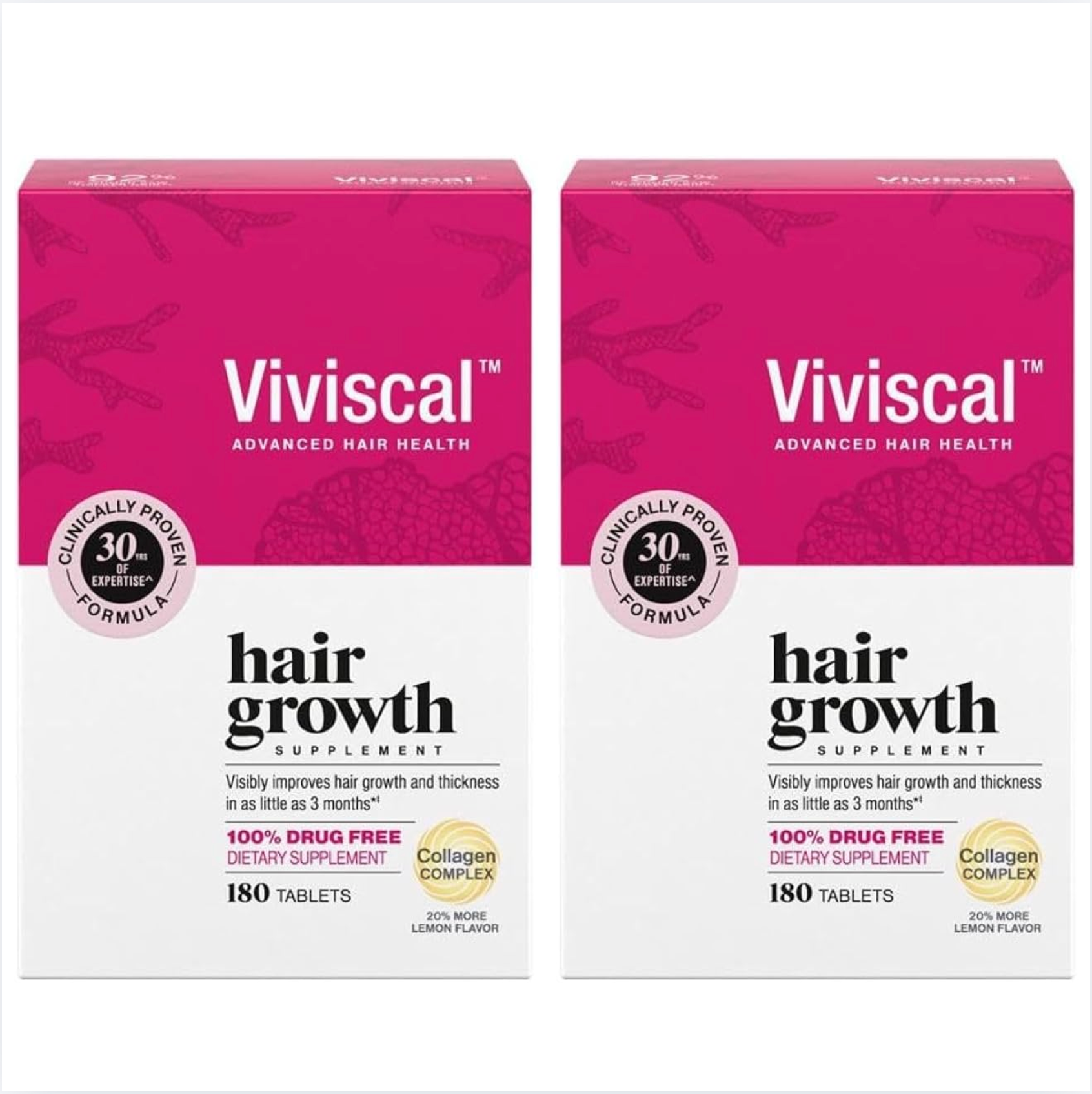 VIVISCAL - 2 Pack - Advanced Hair Growth Supplement – 180 tablets