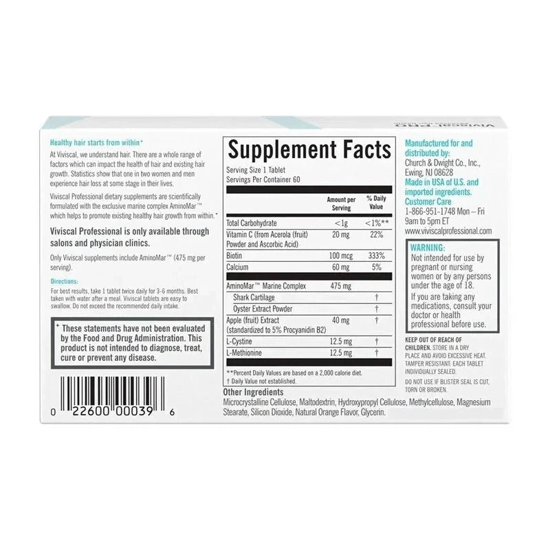 VIVISCAL PRO - Advanced Hair Growth Support Supplement 180 Tablets